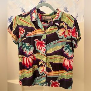 patagonia pataloha women’s tropical banana print button down shirt